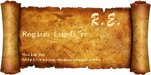 Regius Eugén névjegykártya
